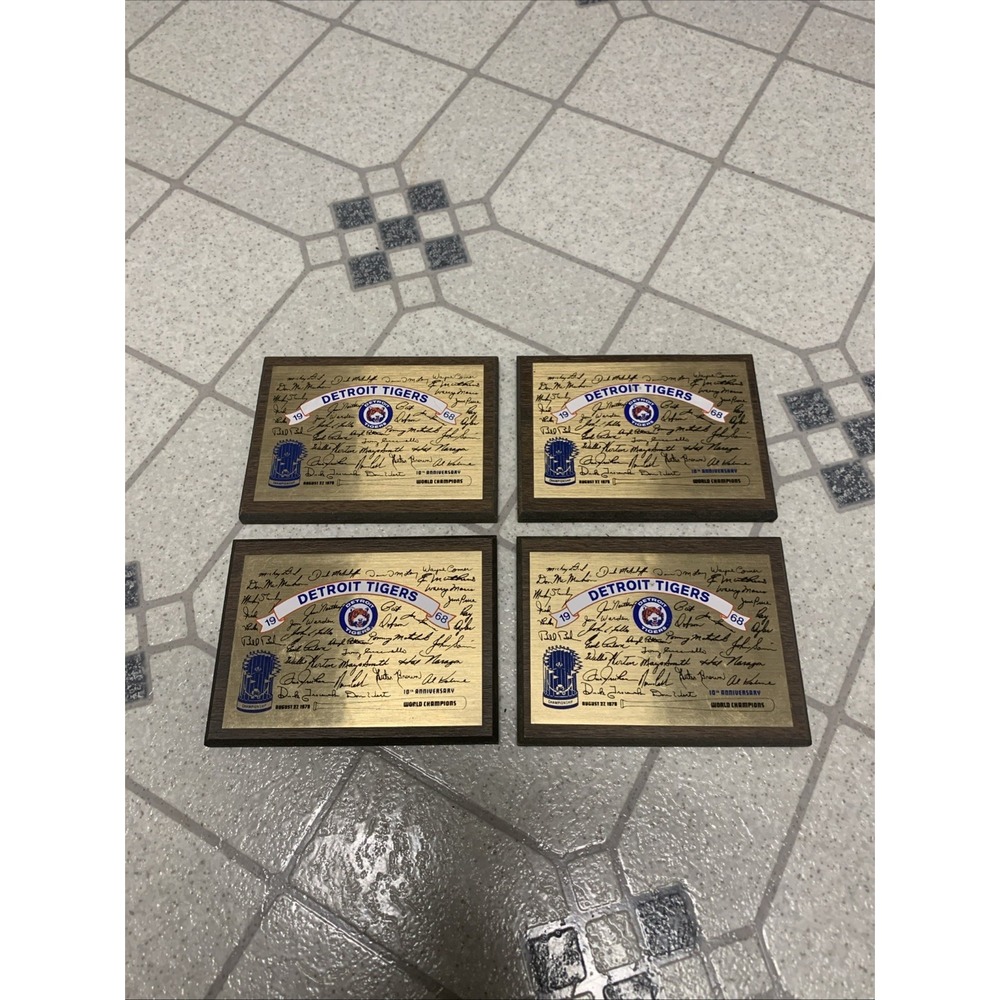 "1968 WORLD CHAMPIONS DETROIT TIGERS" 10TH ANNIVERSARY MINI PLAQUE